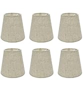 Tsnamay 6Pcs Handmade Chandelier Shades,Linen Clip On Chandelier Lamp Shades,Small Lamp Shades Se...