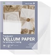 Translucent Vellum Paper 8.5 x 11, Goefun Vellum Paper Printable 50 Sheets for Invitations, Weddi...