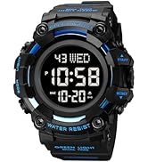 FANMIS Men's Digital 50M Waterproof Electronic Sport Watch Rubber Band Army Military 24H Time LED...