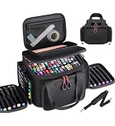 JMIANeodark Large Marker Organizer Case for 200-300 Markers, Art Marker Storage Bag with Removabl...