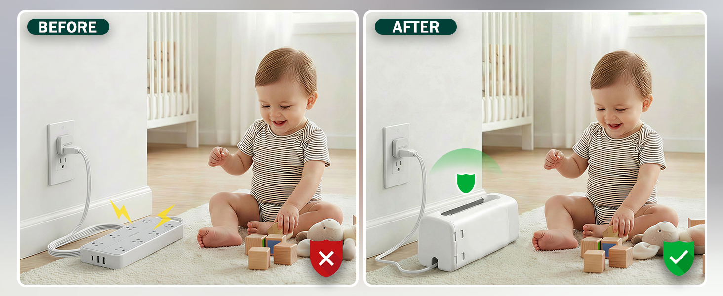 power strip cover box baby proof