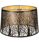 Metal Lamp Shade, Large Lampshade for Table Floor Lamps, (12×8)'' Top×(14×10.5)'' Bottom×8.5" Hei...
