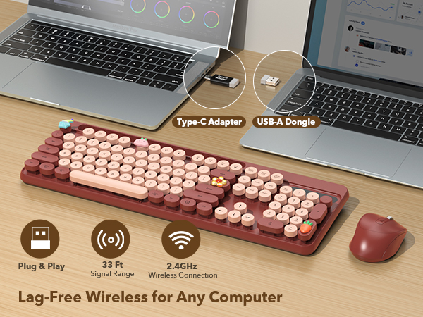 Includes USB-A Receiver and USB-C adapters for plug-and-play compatibility with multiple devices