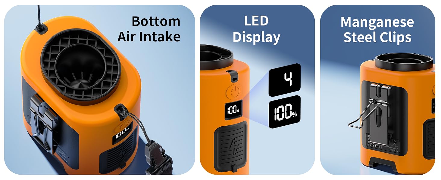 portable waist fan for outdoor camping