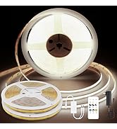 AUZIWE COB LED Strip Lights, Dotless LED Lights with Remote& App, 65.6ft Natural White 4000K Supe...