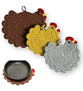 Handmade Crochet Chicken Trivets Set of 3, Chicken-Gifts, Valentine Gifts, Pot Holders, Heat Resi...