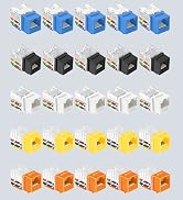VCE UL Listed Cat6 RJ45 Keystone Jack Insert 25-Pack, 90 Degree Punch Down Keystone Jack Adapter