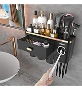 iHave Toothbrush Holders for Bathrooms - Upgrade Wall Mounted Toothbrush Holder with Toothpaste D...