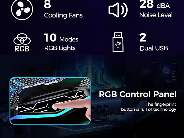 Gaming Laptop Cooling Stand rgb laptop fan cooling pad heat dissipation laptop stand with fan deck