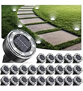 vighep Mini Solar Ground Lights, 24 Pack Solar Lights Outdoor Waterproof, Upgraded LED Flat Lands...