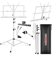5 Core Sheet Music Stand 2 in 1 Dual Use Professional Portable Adjustable 28-67 Inch Folding Musi...