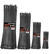 Zip Ties Assorted Size,8+12+14+18 Inch Double Sided Toothed,100 LBS Tensile Strength Heavy Duty C...