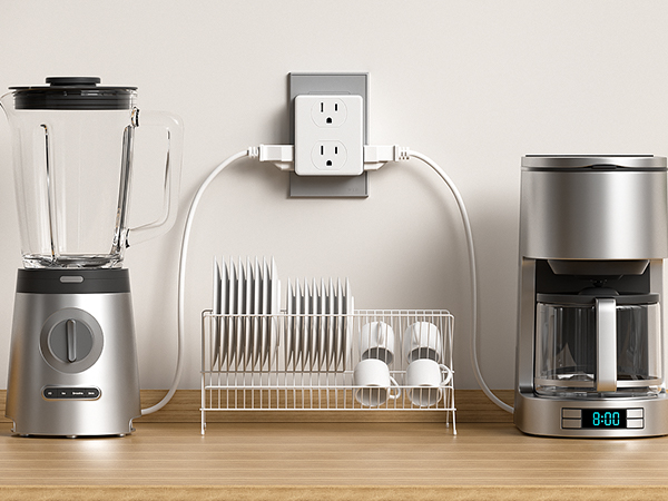 The multi plug outlet splitter is great for many devices in the kitchen