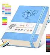 PERCUN B5 Lined Journal Notebook - 365 Page Large Leather Journals for Writing Women Men,Hardcove...