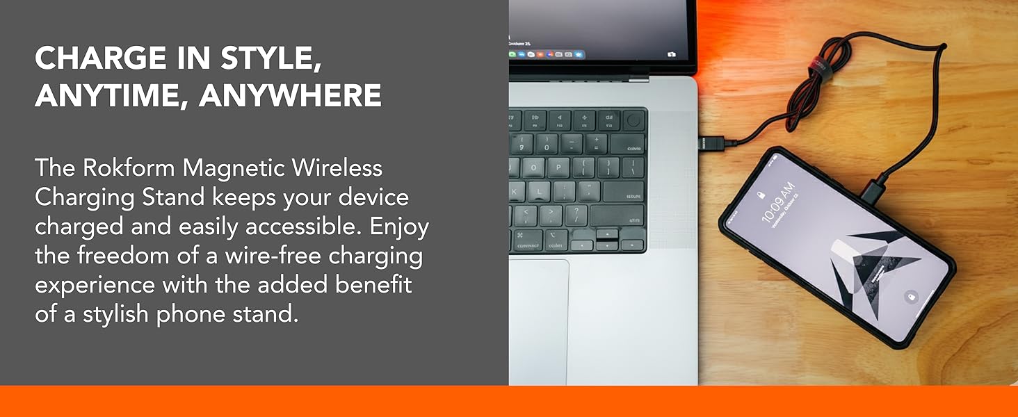 wireless iphone charger; Rokform wireless charger; rokform magsafe charger; wireless charging stand