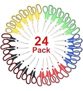 24 Packs Scissors, 8" Multipurpose Scissors, Ultra Sharp Blade Shears, Comfort-Grip Handles, Stur...