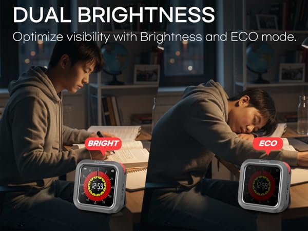 creaviva digital visual timer dual brightness bright & eco mode