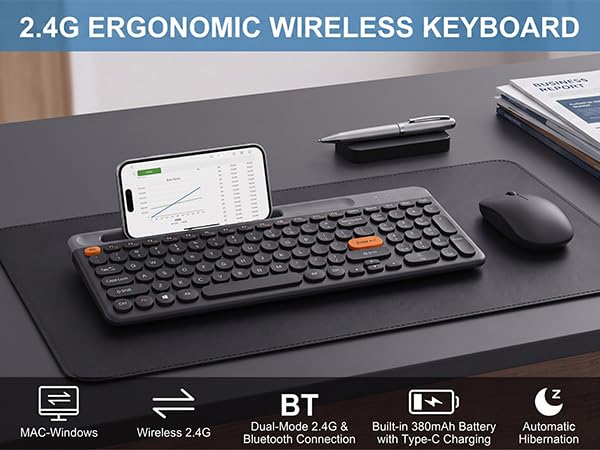 2.4G ERGONOMIC WIRELESS KEYBOARD
