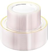 Quatish 120 Pcs Plastic Plates for Party,Disposable Plates,Clear Gold Rim | Serve for 60 Guests,6...