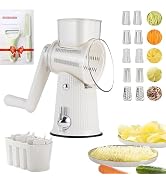 BSFRNF 5 In 1 Rotary Cheese Grater Vegetable Slicer for Kitchen, Carrot Shredder Tool-Food Shredd...