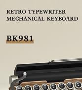 Retro Typewriter Keyboard Wireless Mechanical Keyboard, 83-Key Blue Switches Bluetooth 5.0 Vintag...