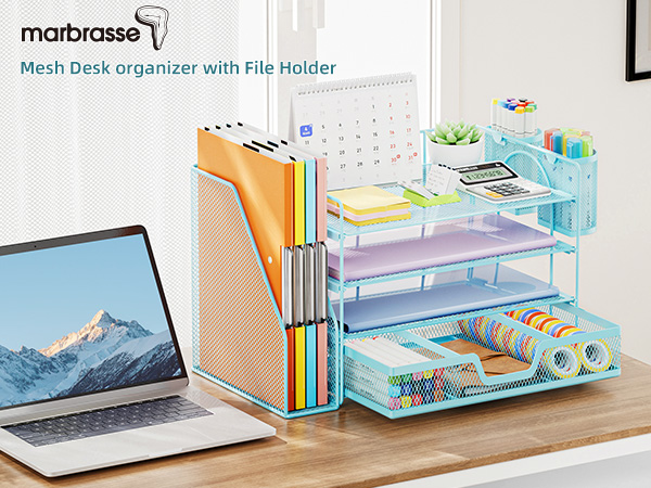 Mesh Desk organizer with File Holder