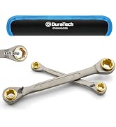 DURATECH Anti-slip 4-in-1 Reversible Ratcheting Box Wrench Set | Double Box End, Metric, 2-Piece,...