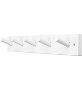 SKOLOO Wooden Wall Mounted Coat Rack,16'' Hole to Hole, 5 Pegs Bamboo Wall Hook for Hanging Cloth...