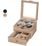 Exper City Watch Box, Watch Case for Men Women with Large Glass Lid, Wooden Watch Display Storage...
