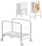 PUTORSEN Computer Tower Stand Under Desk - Rolling CPU Holder with 360° Locking Wheels, Height Ad...