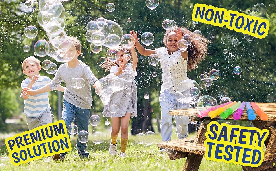 premium solution non toxic safety tested for kids teens adults weddings dogs bubble toy durable fun
