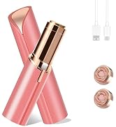 Facial Hair Removal for Women, Portable Painless Hair Remover Device, Rechargeable, with 2 Replac...