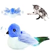 Migipaws Interactive Flapping Bird Cat Toys with Rod, clamp, Elastic String and Catnip, Automatic...
