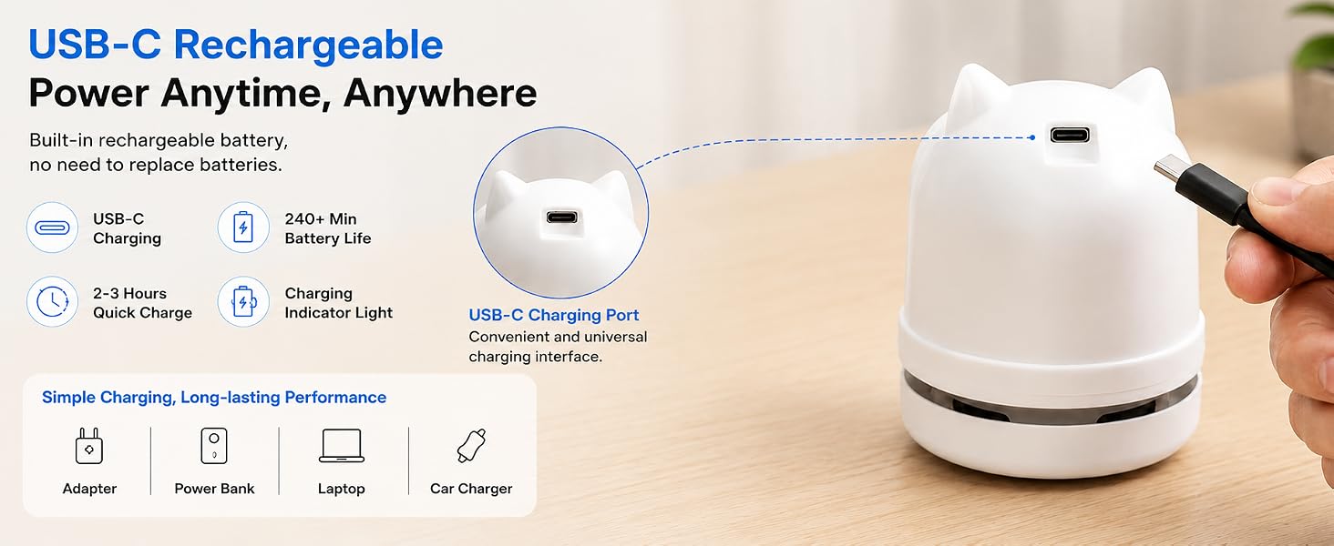 Desktop vacuum cleaner