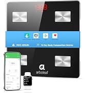 arboleaf Smart Scale for Body Weight and Fat, Bluetooth Digital Bathroom Scale, Body Composition ...
