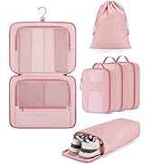 BAGSMART Hanging Travel Packing Cubes, 6 Set Large Travel Cubes for Women Cruise Ship Essentials,...