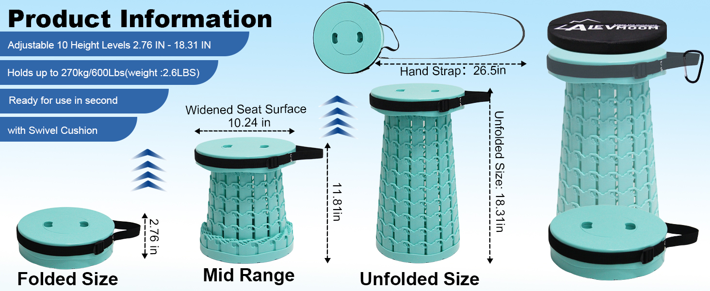 Xxl portable stool with cushion