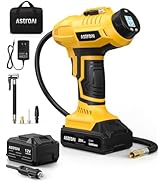 AstroAI Cordless Tire Inflator Air Compressor 20V Rechargeable Battery Powered 160PSI Portable Ha...