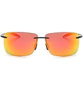 MIRYEA Rimless Polarized Sports Sunglasses for Men Women Driving Running Fishing Golf UV Blocking...