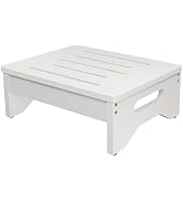 Wooden Step Stool for Adults & Kids, Non-Slip Rubber Feet, 6.5 INCH High, Lightweight Small Step,...