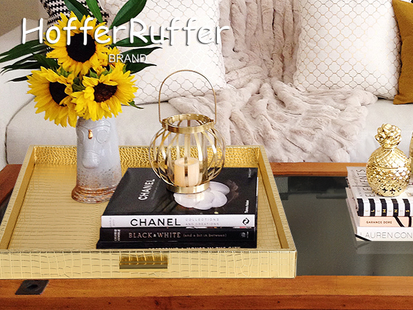 faux leather crocodile ottoman tray serving tray