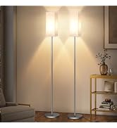 GOEBLESON 2Pack Floor Lamp, Pole with Foot Switch, Modern Standing Lamp Lamp, Minimalist Freestan...