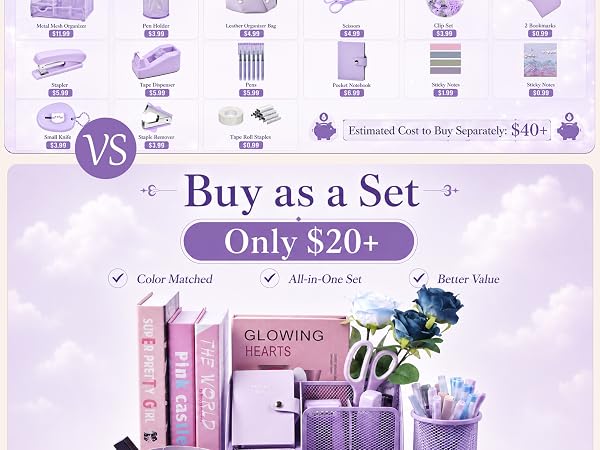 Purple Desk Accessories