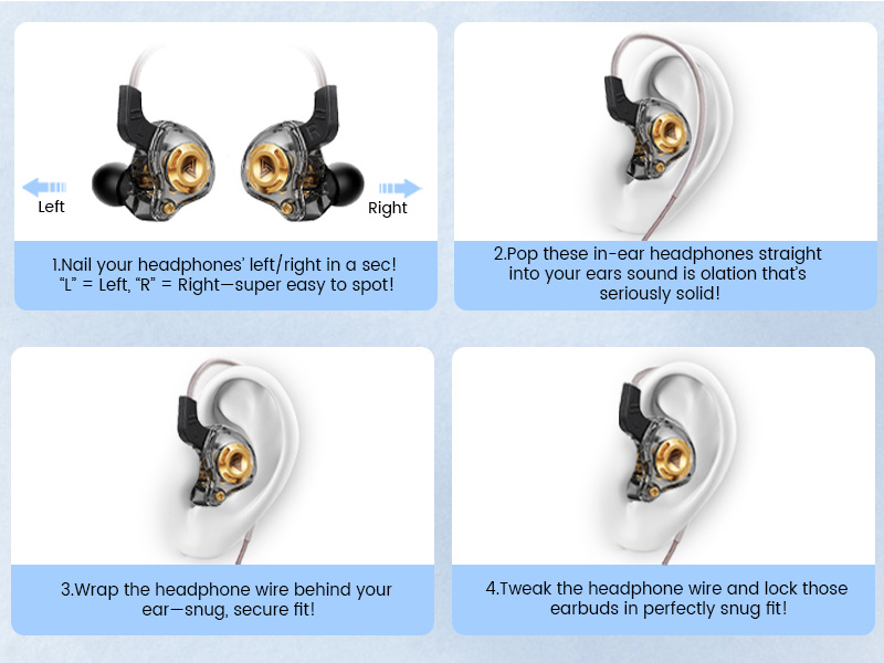 Wired IEM Earbuds,Earphones with Microphone&OFC Cable for Gaming,Video Musicians, Singers