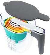 Recogwood Measuring Cups and Spoons set 10 Pieces, Stackable Measuring Cup with Lid, Kitchen Cook...