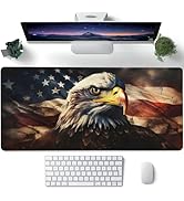 Desk Mat,American Bald Eagle Large Gaming Mouse Pad for Desk XXL,USA Flag Eagle Desk Pad,Extended...