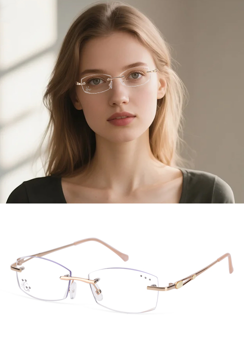 reading glasses women, blue light blocking reading glasses, rimless reading glasses