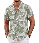 COOFANDY Mens Hawaiian Shirt Short Sleeve Floral Button Down Shirts Tropical Summer Beach Shirts ...