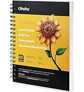 Ohuhu Marker Pads Art Sketchbook, 7.6"x10" Large Paper Size, 120 lb/200 GSM Heavy Smooth Drawing ...