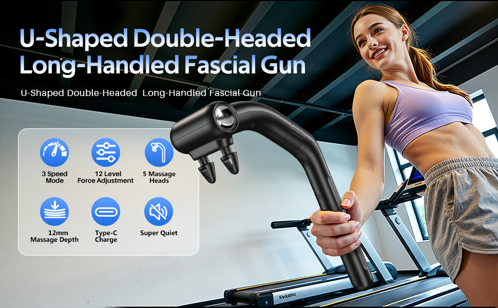 U-Shaped Double-Headed Long Handled Fascial Gun